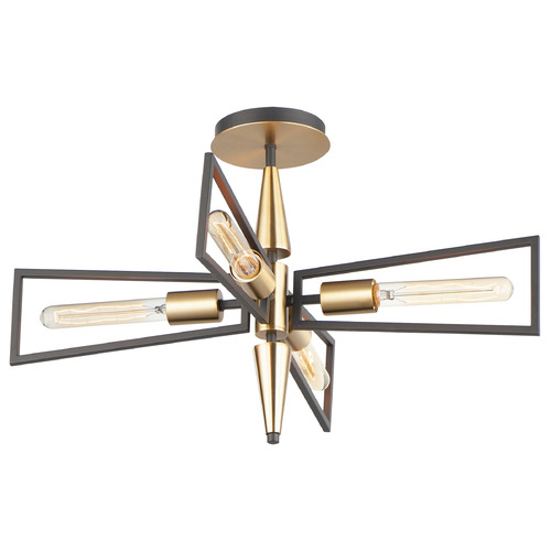 Maxim Lighting Maxim Lighting Wings Black & Satin Brass Semi-Flushmount Light 11650BKSBR