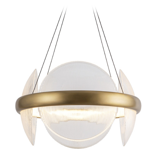 Kuzco Lighting Kuzco Lighting Taurus Vintage Brass LED Pendant Light with Bowl / Dome Shade CH13922-VBCR-UNV