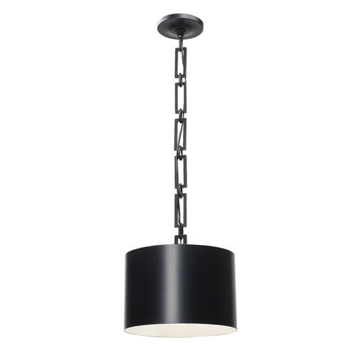 Crystorama Lighting Alston 12-Inch Pendant in Matte Black & White by Crystorama Lighting 8683-MK-WH