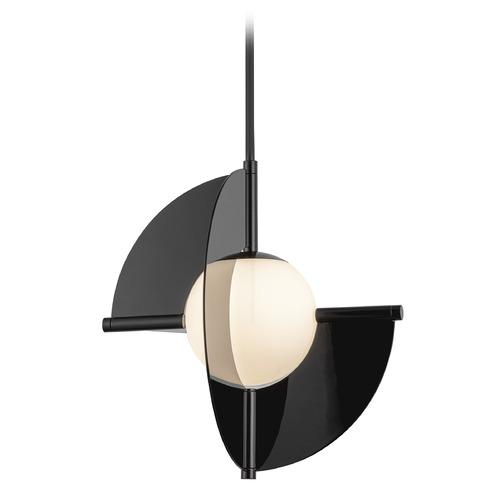 Kuzco Lighting Kuzco Lighting Scorpio Glossy Black LED Pendant Light with Globe Shade PD65116-GBK/OP-UNV