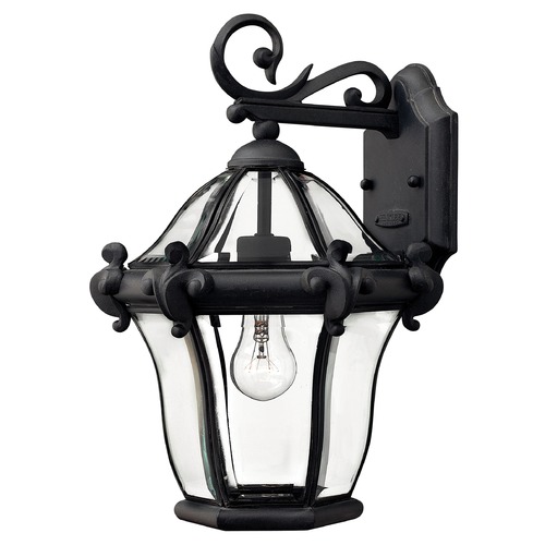 Hinkley Outdoor Wall Light with Clear Glass in Museum Black by Hinkley Lighting 2440MB