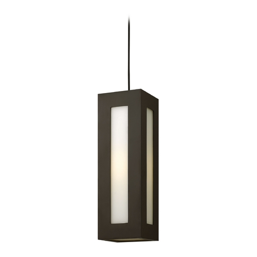 Hinkley Modern Outdoor Hanging Light with White Glass in Bronze by Hinkley Lighting 2192BZ