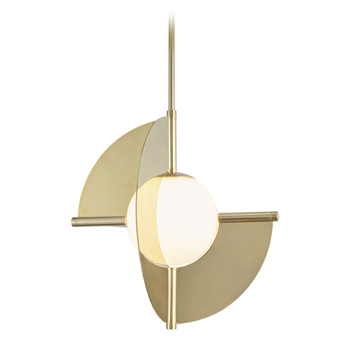 Kuzco Lighting Kuzco Lighting Scorpio Metallic Brass LED Pendant Light with Globe Shade PD65116-MRB/OP-UNV