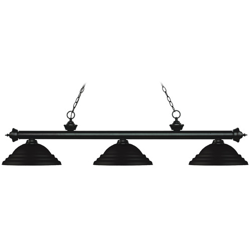 Z-Lite Riviera Matte Black Billiard Light by Z-Lite 200-3MB-SMB