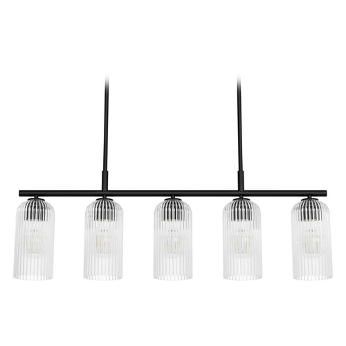 Hunter Fan Company Hunter Fan Company Beverly Glen Matte Black Island Light with Cylindrical Shade 13232