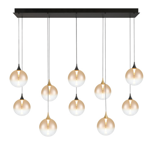 Eurofase Lighting Lissa 47-Inch LED Linear Chandelier in Black & Gold by Eurofase 48934-039