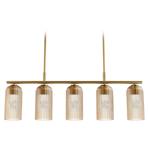 Hunter Fan Company Hunter Fan Company Beverly Glen Luxe Gold Island Light with Cylindrical Shade 13233