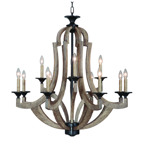 Craftmade Lighting Winton 36-Inch Chandelier in Weathered Pine by Craftmade Lighting 35112-WP