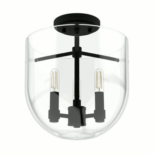 Hunter Fan Company Hunter Fan Company Sacha Natural Black Iron Semi-Flushmount Light 19322