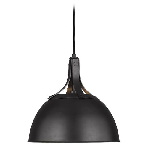 Visual Comfort Studio Collection Thomas O'Brien Logan 15.88-Inch Aged Iron Pendant by Visual Comfort Studio TP1061AI