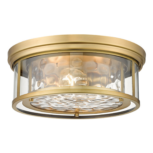 Z-Lite Clarion Rubbed Brass Flush Mount by Z-Lite 493F3-RB