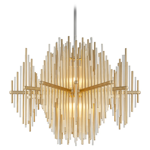 Corbett Lighting Corbett Lighting Theory Gold Leaf & Stainless Steel LED Pendant Light 238-43-GL/SS