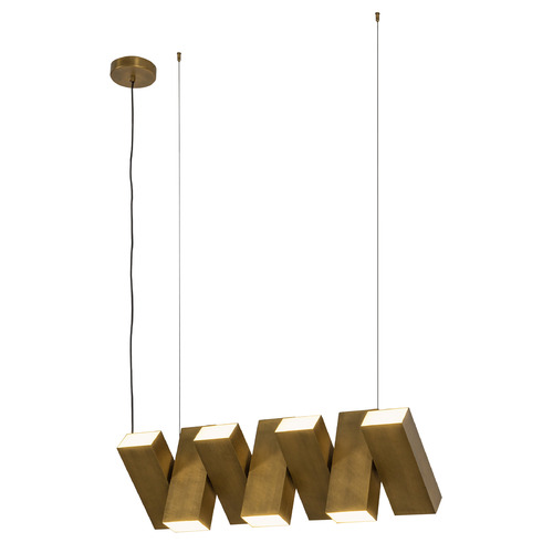 Kuzco Lighting Kuzco Lighting Domino Vintage Brass LED Island Light with Rectangle Shade LP17435-VB-UNV
