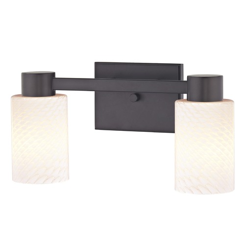 Design Classics Lighting 2-Light White Art Glass Vanity Light Bronze 2102-220 GL1020C