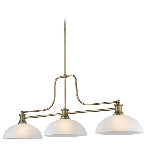 Z-Lite Melange Heritage Brass Billiard Light by Z-Lite 725-3HBR-DWL14