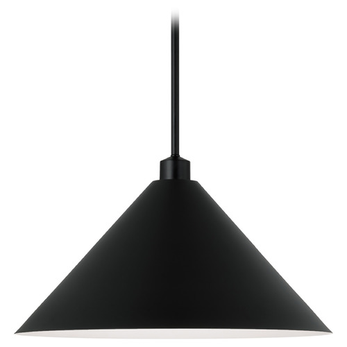 Capital Lighting Capital Lighting Alden Matte Black Pendant Light with Coolie Shade 351311MB