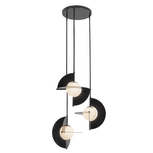 Kuzco Lighting Kuzco Lighting Scorpio Glossy Black LED Multi-Light Pendant with Globe Shade CH65127-GBK/OP-UNV