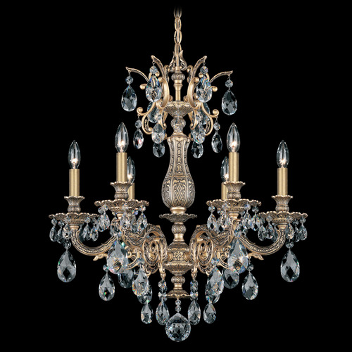Schonbek Lighting Schonbek Worldwide Lighting Milano French Gold Crystal Chandelier 5677-26R