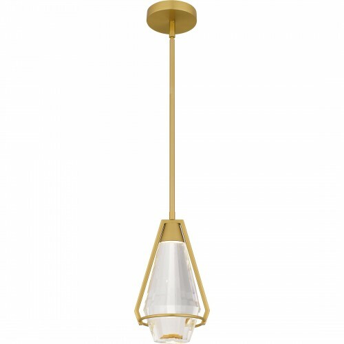 Quoizel Lighting Luca LED Mini Pendant in Brushed Gold by Quoizel Lighting PCLUA1507BRG