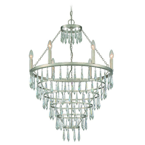Crystorama Lighting Crystorama Lighting Lucille Antique Silver Crystal Chandelier LUC-A9066-SA