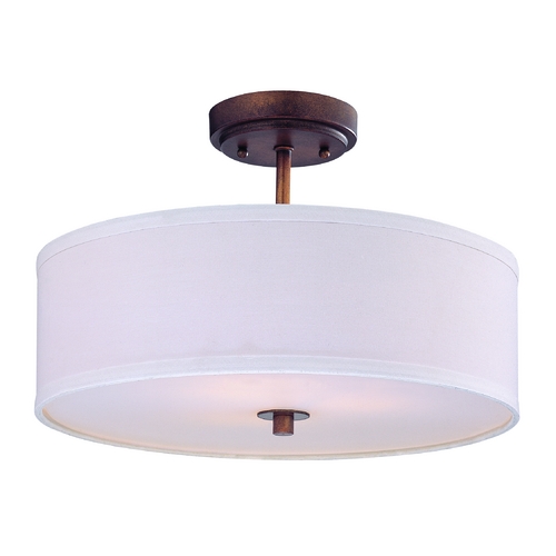 Design Classics Lighting Drum Ceiling Light with Bronze Finish and White Shade 16 Inches Wide DCL 6543-604 SH7492 KIT