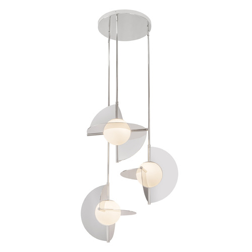 Kuzco Lighting Kuzco Lighting Scorpio Polished Nickel LED Multi-Light Pendant with Globe Shade CH65127-PN/OP-UNV