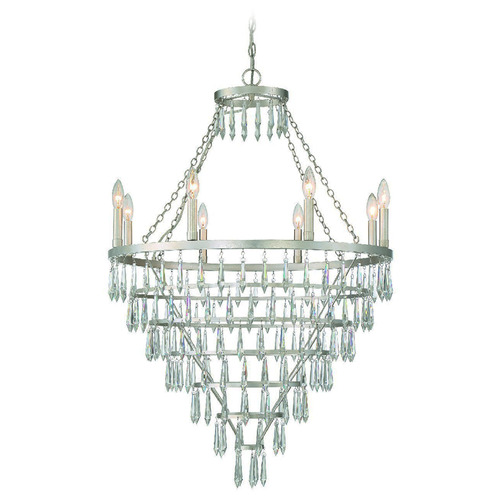 Crystorama Lighting Crystorama Lighting Lucille Antique Silver Crystal Chandelier LUC-A9068-SA