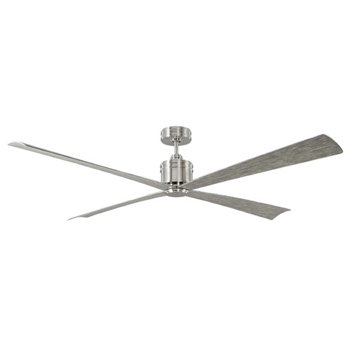 Visual Comfort Fan Collection Visual Comfort Fan Collection Chapman & Myers Launceton 72 Brushed Steel Ceiling Fan Without Light 4LNCR72BS