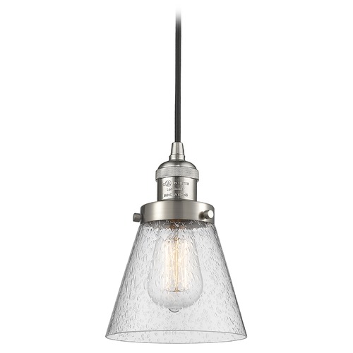 Innovations Lighting Small Cone Brushed Satin Nickel Mini Pendant by Innovations Lighting 201C-SN-G64