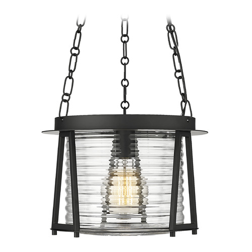 Z-Lite Z-Lite Cape Harbor Matte Black Pendant Light with Drum Shade 7503P13-MB