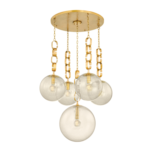 Corbett Lighting Nessa 5-Light Chandelier in Vintage Brass by Corbett Lighting 374-38-VB