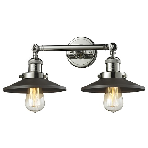 Innovations Lighting Railroad Polished Nickel Bathroom Light by Innovations Lighting 208-PN-M6BK
