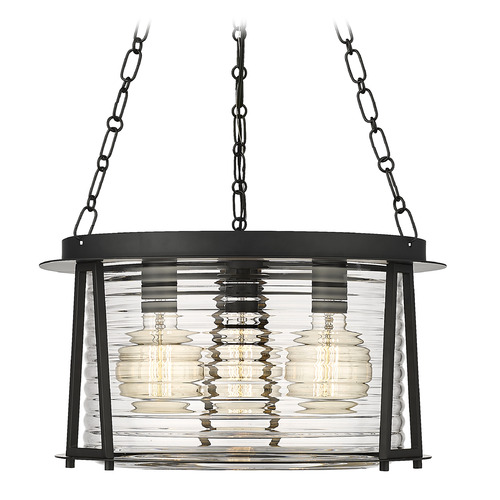 Z-Lite Z-Lite Cape Harbor Matte Black Pendant Light with Drum Shade 7503P18-MB