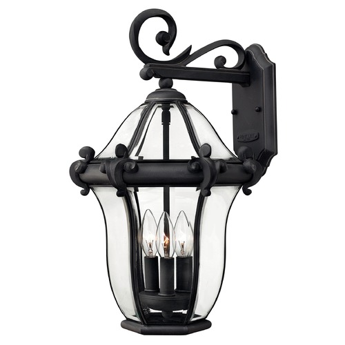 Hinkley Outdoor Wall Light with Clear Glass in Museum Black by Hinkley Lighting 2444MB