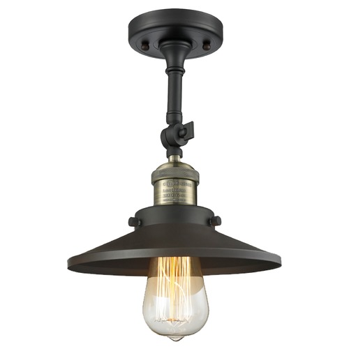 Innovations Lighting Railroad Black Antique Brass Semi-Flush Mount by Innovations Lighting 201F-BAB-M6