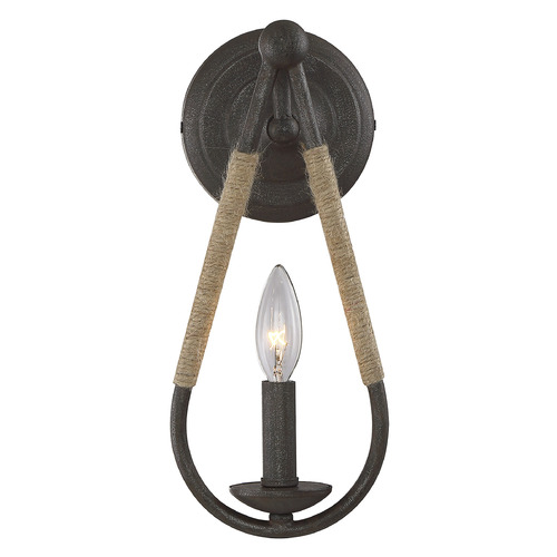 Meridian 13-Inch Wall Sconce in Rusty Nail with Rope by Meridian M90002RN