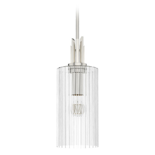 Hunter Fan Company Hunter Fan Company Gatz Brushed Nickel Mini-Pendant Light with Cylindrical Shade 19792