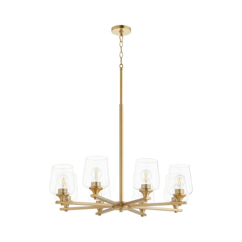 Quorum Lighting Veno 8-Light Chandelier in Aged Brass by Quorum Lighting 658-8-80