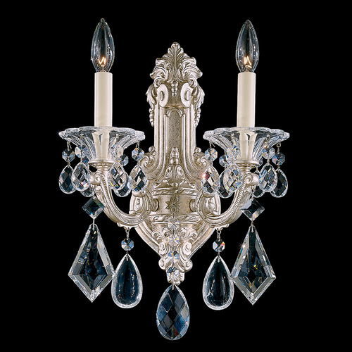 Schonbek Lighting Schonbek Worldwide Lighting La Scala Antique Silver Sconce 5070-48R