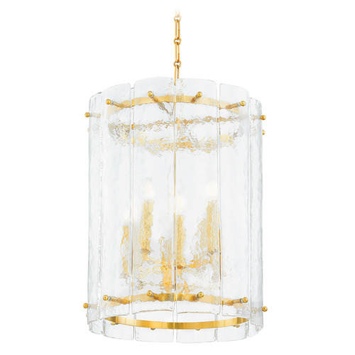 Corbett Lighting Corbett Lighting Rio Vintage Polished Brass LED Pendant Light with Cylindrical Shade 375-20-VPB