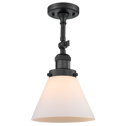 Innovations Lighting Large Cone Matte Black Semi-Flush Mount by Innovations Lighting 201F-BK-G41