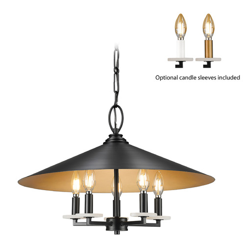 Z-Lite Z-Lite Rialto Matte Black Pendant Light with Coolie Shade 1953-22MB