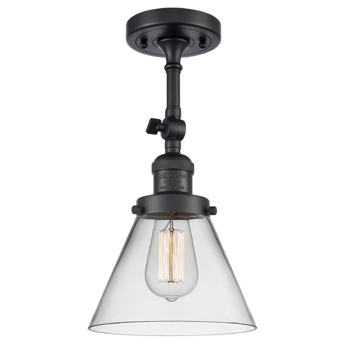 Innovations Lighting Large Cone Matte Black Semi-Flush Mount by Innovations Lighting 201F-BK-G42