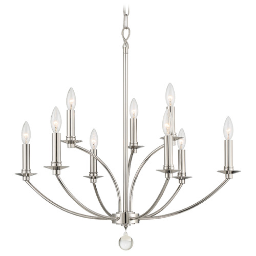 Crystorama Lighting Crystorama Lighting Mila Polished Nickel Chandelier MIL-8009-PN