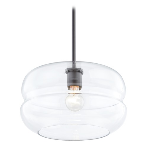 Design Classics Lighting Fest Neuvelle Bronze Pendant Light with Large Clear Rounded Drum Shade 531-220 GL1072-CL