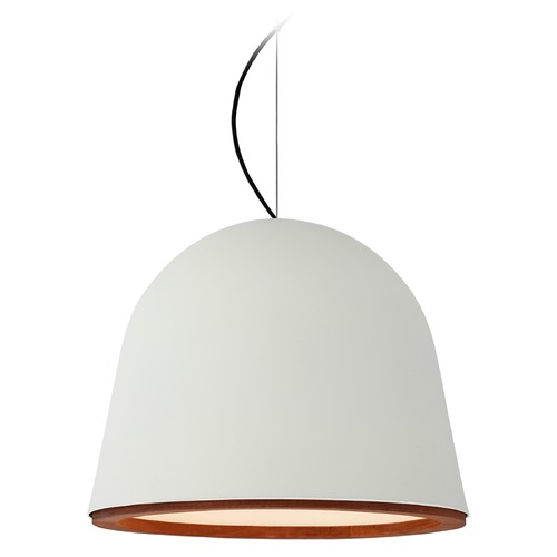 Visual Comfort Signature Collection Marie Flanigan Murphy Pendant in White & Dark Teak by Visual Comfort Signature S5126PW