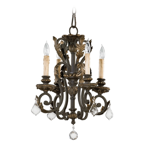 Quorum Lighting Rio Salado Toasted Sienna with Mystic Silver Chandelier by Quorum Lighting 6157-4-44