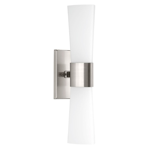 Progress Lighting 2-Light Vertical Bathroom Light in Brushed Nickel by Progress Lighting P300062-009