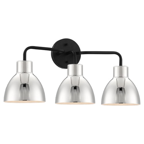 Nuvo Lighting Sloan Matte Black & Polished Nickel Bathroom Light by Nuvo Lighting 60/6773