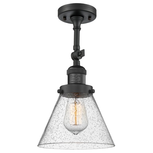Innovations Lighting Large Cone Matte Black Semi-Flush Mount by Innovations Lighting 201F-BK-G44